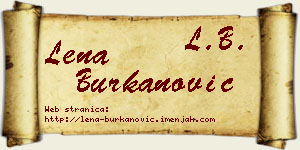 Lena Burkanović vizit kartica